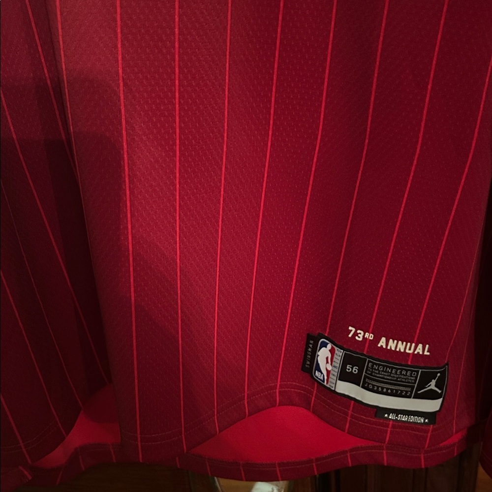 Jordan all start curry Red Pinstripe Basketball Jersey - Picture 2 of 3